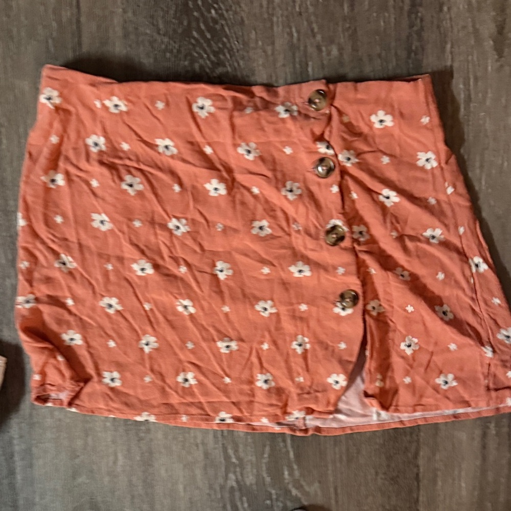 Floral Button-Up Mini Skirt
